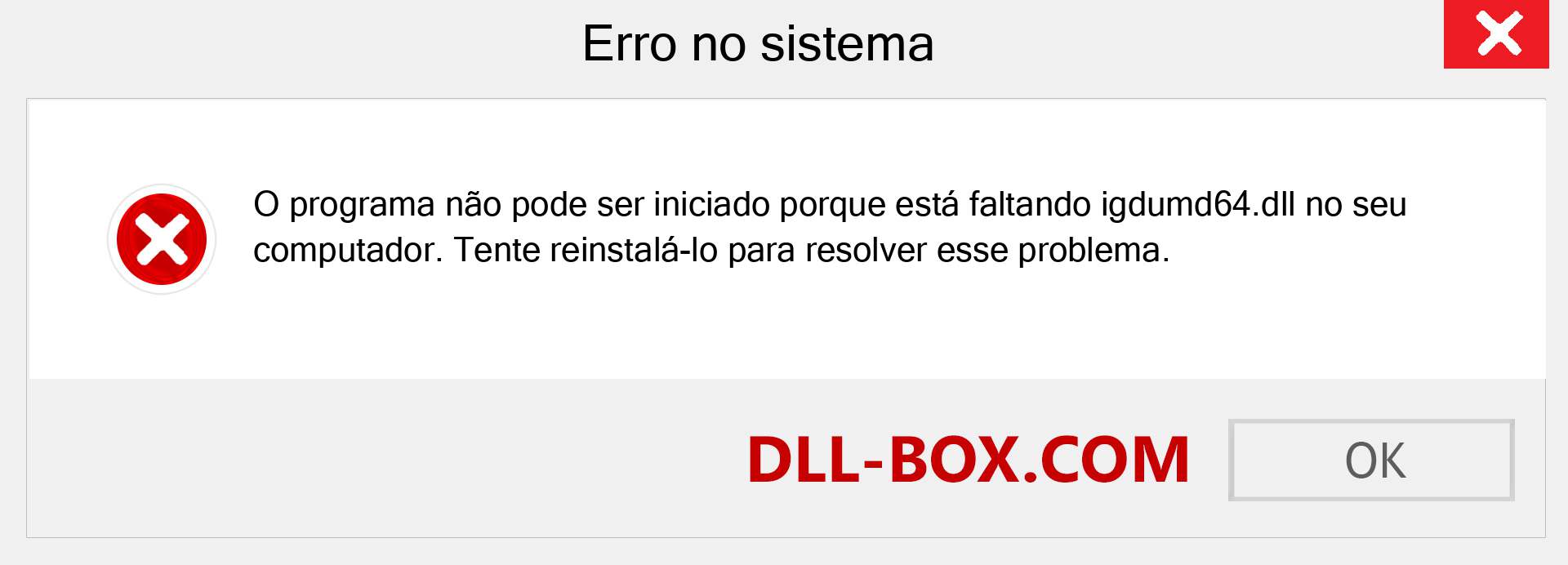 Arquivo igdumd64.dll ausente ?. Download para Windows 7, 8, 10 - Correção de erro ausente igdumd64 dll no Windows, fotos, imagens